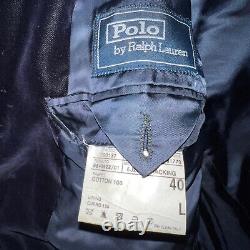 Polo Ralph Lauren Blue Velvet Smoking Coat Blazer Jacket rare vintage 40L (Read)