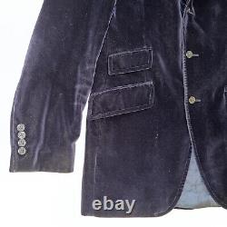 Polo Ralph Lauren Blue Velvet Smoking Coat Blazer Jacket rare vintage 40L (Read)