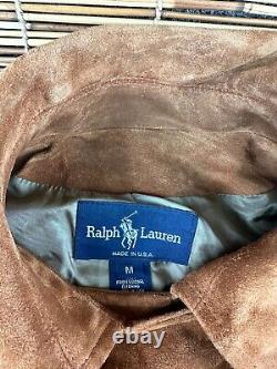 Polo Ralph Lauren Brown Suede Leather Lined Peacoat RARE! Vintage