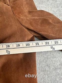 Polo Ralph Lauren Brown Suede Leather Lined Peacoat RARE! Vintage