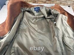 Polo Ralph Lauren Brown Suede Leather Lined Peacoat RARE! Vintage