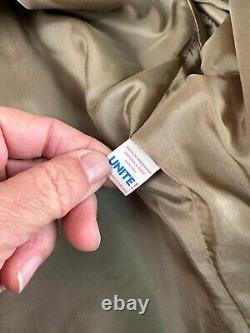 Polo Ralph Lauren Brown Suede Leather Lined Peacoat RARE! Vintage