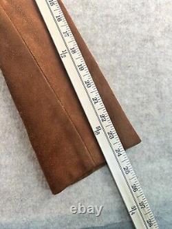 Polo Ralph Lauren Brown Suede Leather Lined Peacoat RARE! Vintage