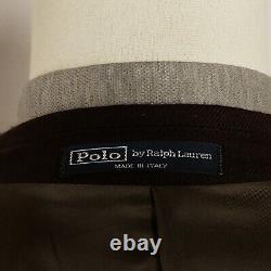 Polo Ralph Lauren Cashmere Blazer Mens 42R Brown Three Button Made Italy Vintage