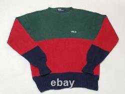 Polo Ralph Lauren Color Block Knit Sweater Snow Beach US-67 CP 1993 VTG Retro L