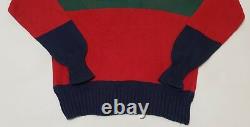 Polo Ralph Lauren Color Block Knit Sweater Snow Beach US-67 CP 1993 VTG Retro L