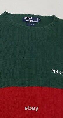 Polo Ralph Lauren Color Block Knit Sweater Snow Beach US-67 CP 1993 VTG Retro L