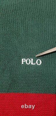 Polo Ralph Lauren Color Block Knit Sweater Snow Beach US-67 CP 1993 VTG Retro L