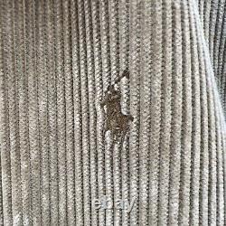 Polo Ralph Lauren Corduroy Bomber Jacket Men's L Flannel Lined Vintage