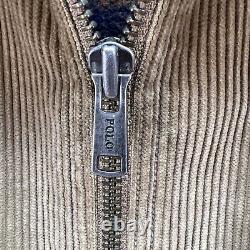 Polo Ralph Lauren Corduroy Bomber Jacket Men's L Flannel Lined Vintage
