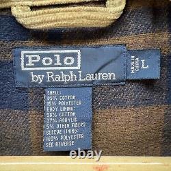 Polo Ralph Lauren Corduroy Bomber Jacket Men's L Flannel Lined Vintage
