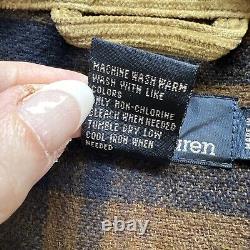 Polo Ralph Lauren Corduroy Bomber Jacket Men's L Flannel Lined Vintage