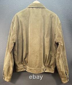 Polo Ralph Lauren Corduroy Bomber Jacket Men's L Flannel Lined Vintage