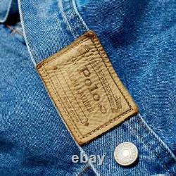 Polo Ralph Lauren Corduroy Collar Vintage Retro Denim Jean Jacket Men's Size L/G