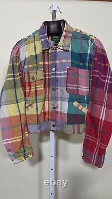 Polo Ralph Lauren Country Multicolor Madras Plaid Worker Trucker Jacket Vintage