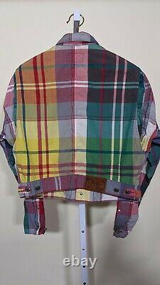 Polo Ralph Lauren Country Multicolor Madras Plaid Worker Trucker Jacket Vintage