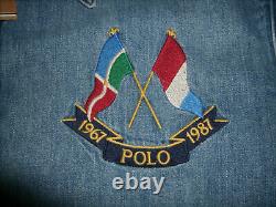 Polo Ralph Lauren Cross Flags Anniversary Denim Jacket XL Retro Not Vintage