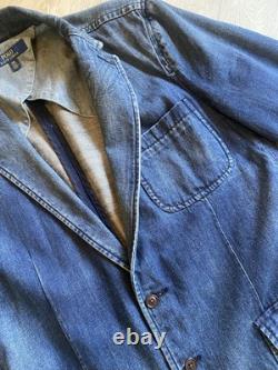 Polo Ralph Lauren Denim Blazer Size 44L Vintage Excellent Condition