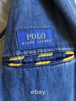 Polo Ralph Lauren Denim Blazer Size 44L Vintage Excellent Condition