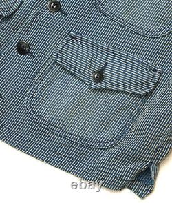 Polo Ralph Lauren Double Rl Rrl Indigo Hickory Striped Railman Work Vest $290+