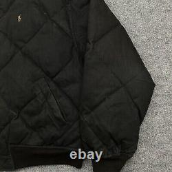 Polo Ralph Lauren Down Fill Puffer Bomber Jacket Men's XL Black Vintage Quilted