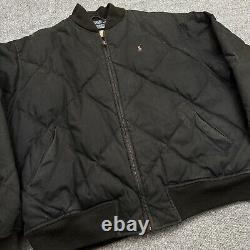 Polo Ralph Lauren Down Fill Puffer Bomber Jacket Men's XL Black Vintage Quilted