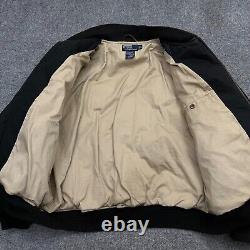 Polo Ralph Lauren Down Fill Puffer Bomber Jacket Men's XL Black Vintage Quilted