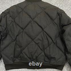 Polo Ralph Lauren Down Fill Puffer Bomber Jacket Men's XL Black Vintage Quilted