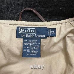 Polo Ralph Lauren Down Fill Puffer Bomber Jacket Men's XL Black Vintage Quilted