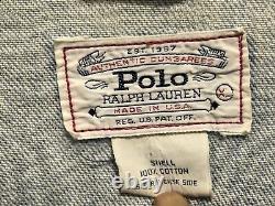 Polo Ralph Lauren Dungarees Adult XL Bear Denim Jean Jacket Vintage