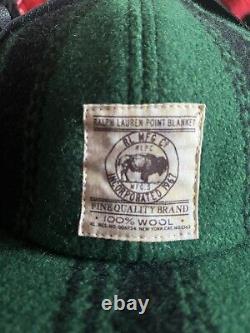 Polo Ralph Lauren Dyed Sheepskin Fur Trapper Hat Point Blanket Buffalo Vintage