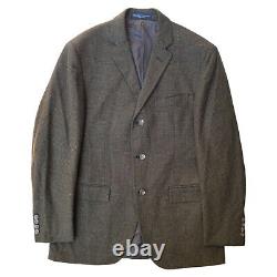 Polo Ralph Lauren Italy Sport Coat 40R Gray 2 Button Tweed Suit Jacket Vintage