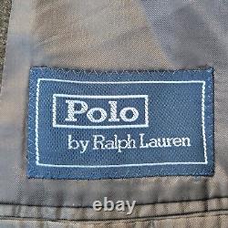 Polo Ralph Lauren Italy Sport Coat 40R Gray 2 Button Tweed Suit Jacket Vintage