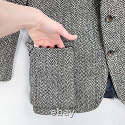 Polo Ralph Lauren Jacket Mens 40 Regular Gray Wool Herringbone Vintage Blazer