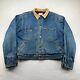 Polo Ralph Lauren Jacket Mens L Trucker Denim Jean Plaid Lined Made Usa Vintage