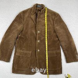 Polo Ralph Lauren Jacket Mens Large Brown Corduroy Vintage Blazer Coat Workwear