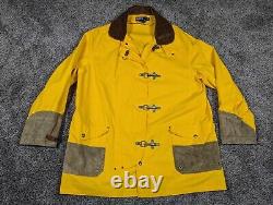 Polo Ralph Lauren Jacket Mens Large Yellow Fire Man Lobster Clasp Toggle Vintage