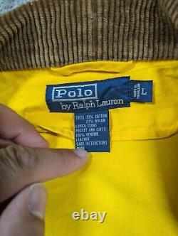 Polo Ralph Lauren Jacket Mens Large Yellow Fire Man Lobster Clasp Toggle Vintage