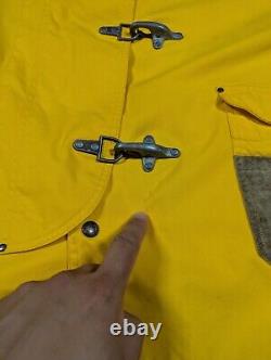 Polo Ralph Lauren Jacket Mens Large Yellow Fire Man Lobster Clasp Toggle Vintage