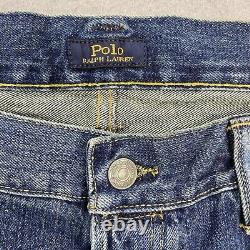 Polo Ralph Lauren Jeans Mens 36x32 Vintage Classic Fit Patches Distressed Denim