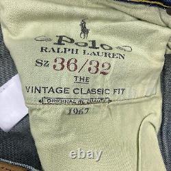 Polo Ralph Lauren Jeans Mens 36x32 Vintage Classic Fit Patches Distressed Denim