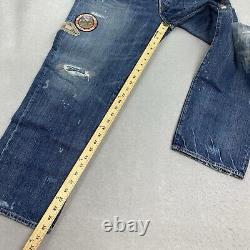 Polo Ralph Lauren Jeans Mens 36x32 Vintage Classic Fit Patches Distressed Denim
