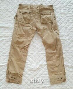 Polo Ralph Lauren Khaki Military Cargo Pants Vintage Very Rare Size 38x 32