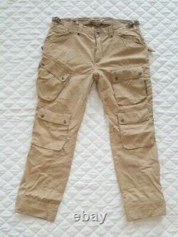 Polo Ralph Lauren Khaki Military Cargo Pants Vintage Very Rare Size 38x 32