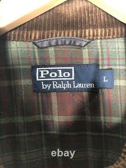 Polo Ralph Lauren Large Black Wax Coated Oil RRL Biker Military VTG Leather XL