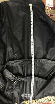 Polo Ralph Lauren Large Black Wax Coated Oil RRL Biker Military VTG Leather XL