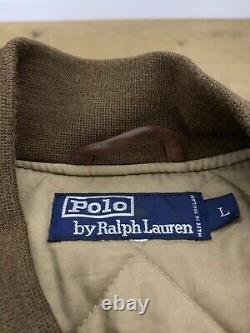 Polo Ralph Lauren Large Distressed Brown Bomber Leather Jacket RRL VTG Aviator