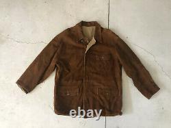 Polo Ralph Lauren Large Leather Hunting Brown Jacket RRL Reversible VTG Coat XL