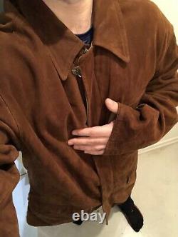 Polo Ralph Lauren Large Leather Hunting Brown Jacket RRL Reversible VTG Coat XL