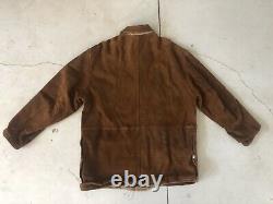 Polo Ralph Lauren Large Leather Hunting Brown Jacket RRL Reversible VTG Coat XL